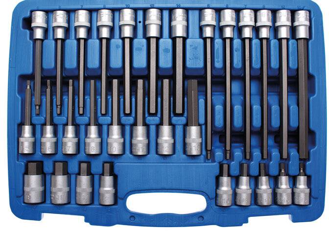 Bit-Einsatz-Satz Antrieb Innenvierkant 12,5 mm (1/2") Innensechskant 30-tlg.-0