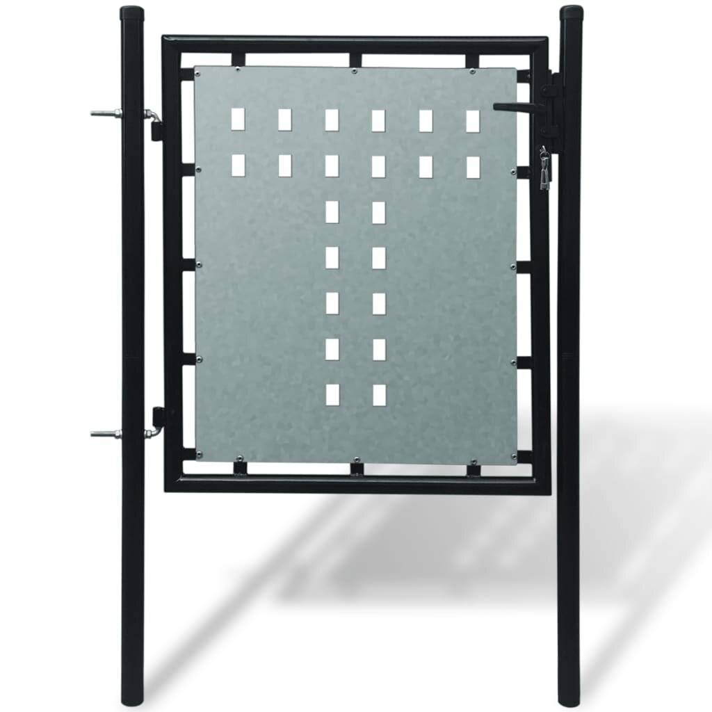 vidaXL Schwarzes Einzeltor für Zäune 100 x 100 cm-5