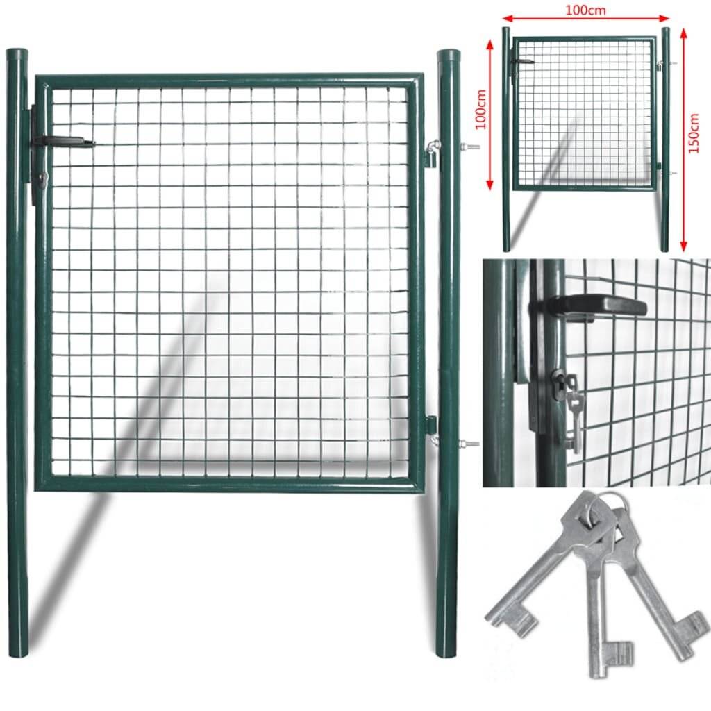 vidaXL Einzeltür-Gartentor 100x100 cm pulverbeschichteter Stahl-4