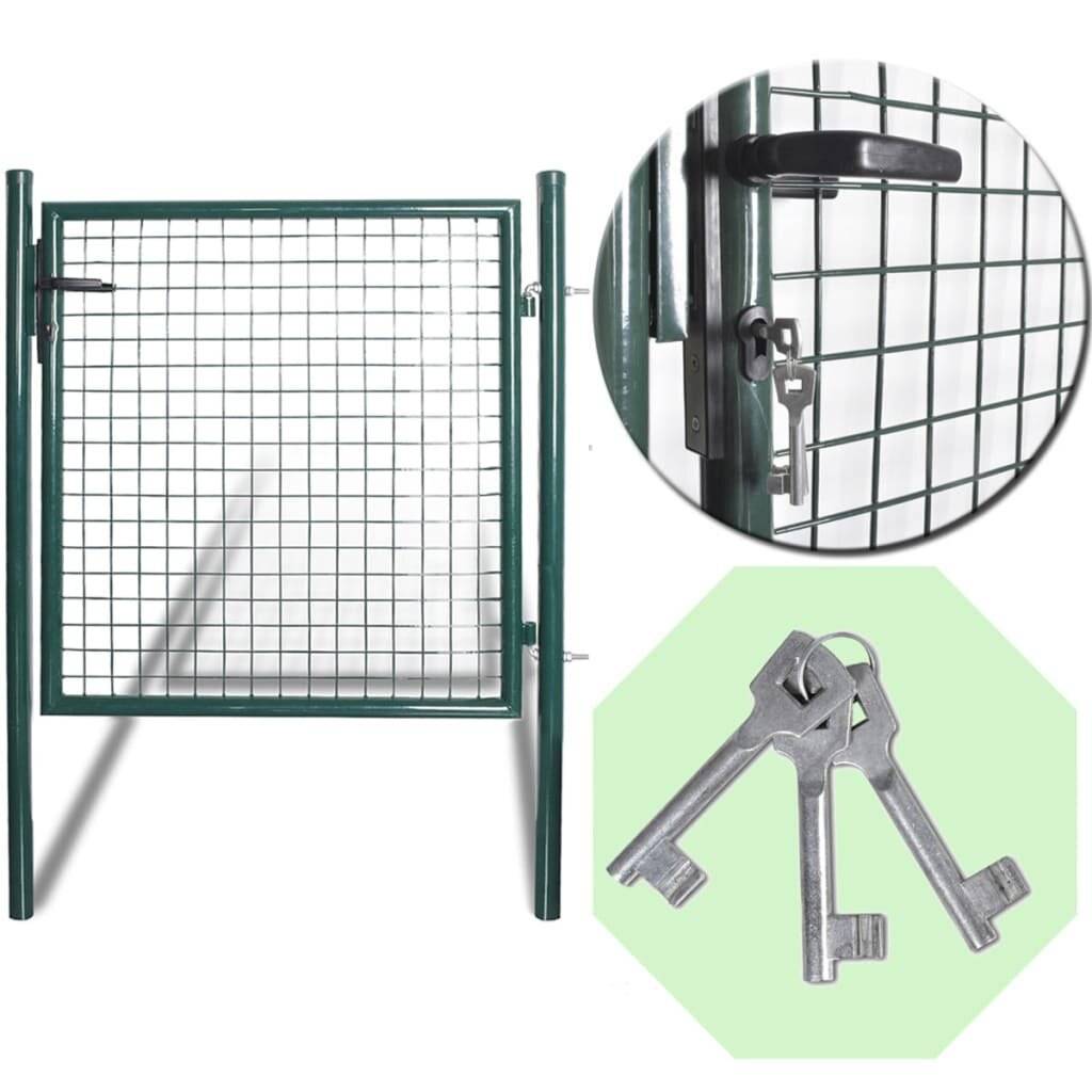 vidaXL Einzeltür-Gartentor 100x100 cm pulverbeschichteter Stahl-5