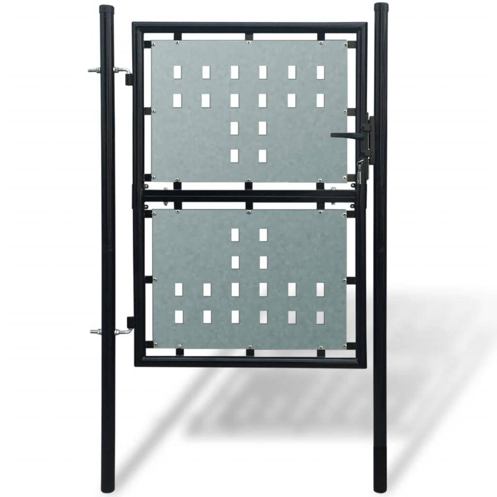 vidaXL Schwarzes Einzeltür-Gartentor 100x125 cm-5