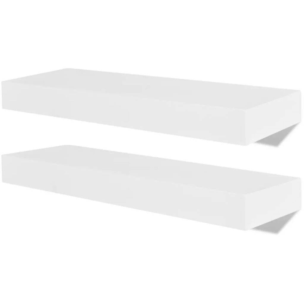 2er Set MDF Wandregal Wandboard Hängeregal Bücher/DVD Regal, weiß-1