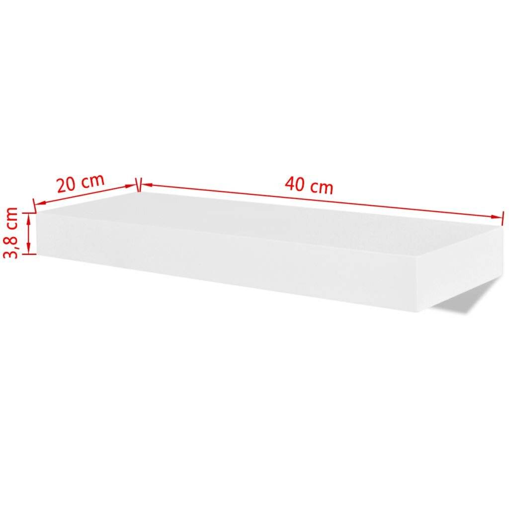 2er Set MDF Wandregal Wandboard Hängeregal Bücher/DVD Regal, weiß-4