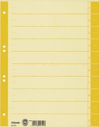 Esselte Trennblatt 621018 DIN A4 24x30cm 10/20Taben Karton ch/ge-4