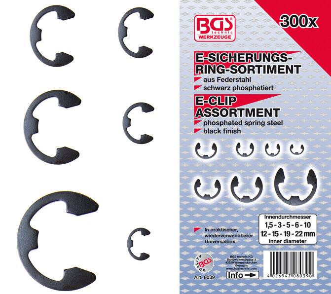 BGS 8039 E-Sicherungsring-Sortiment, 1,5 - 22 mm, 300-tlg.-3