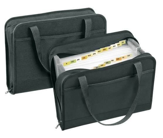 Fächertasche Office DIN A4 24 Fächer Textil sw-2