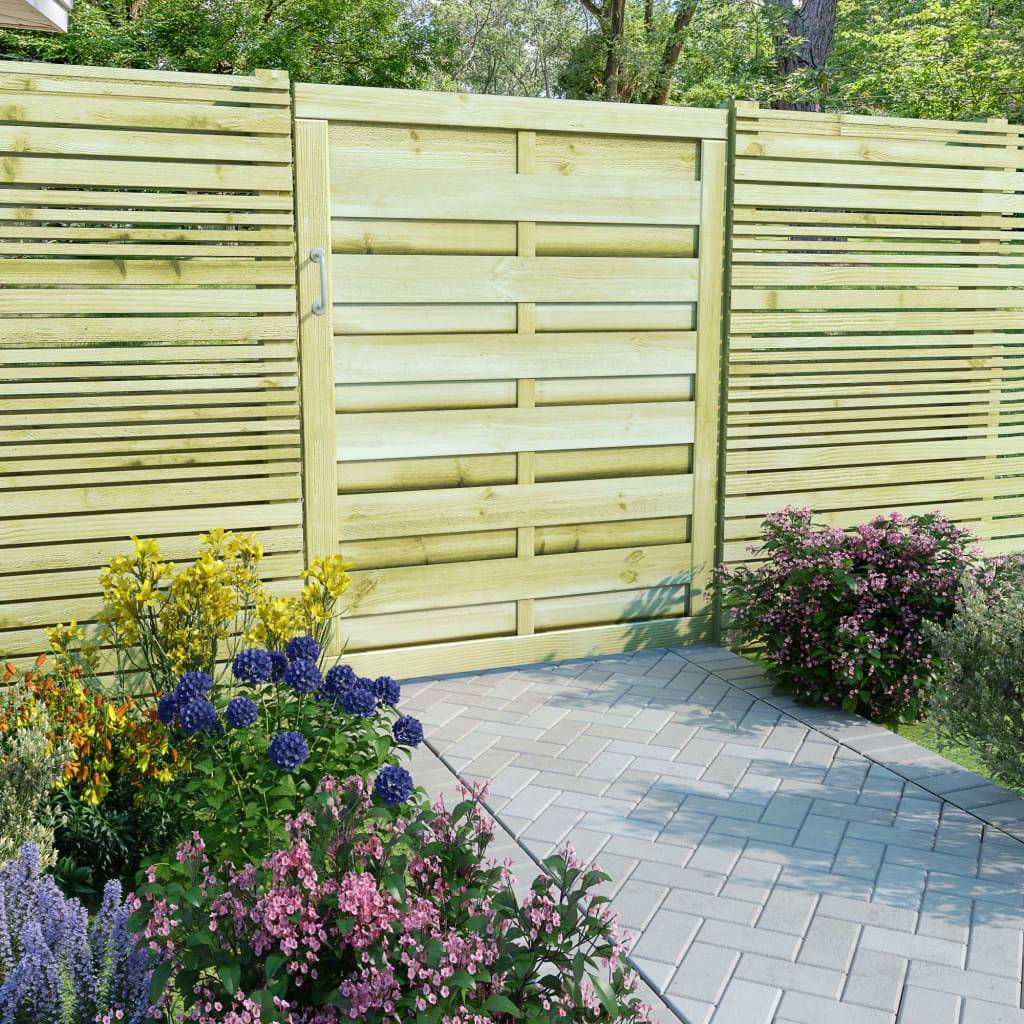 Gartentor Imprägniertes Kiefernholz 100 x 125 cm Grün-1