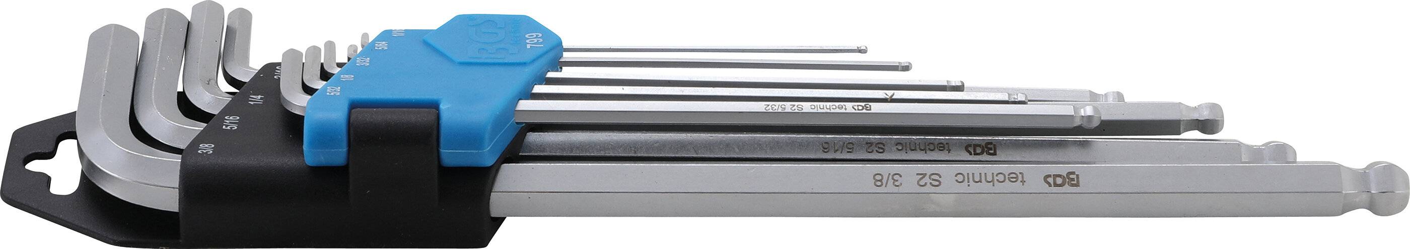 Innensechskant-Winkelschlüssel-Set 9-teilig - in Zoll mit den Größen 1/16" bis 3-2