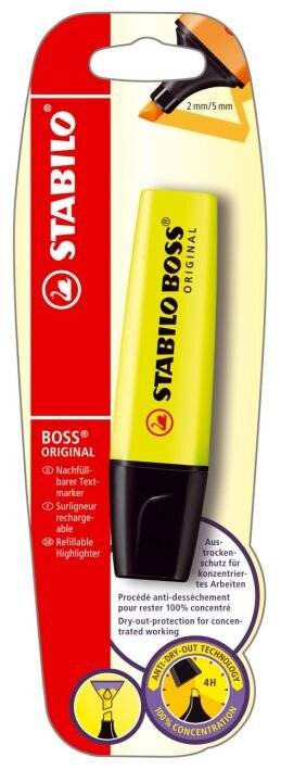 Textmarker Boss Original gelb Blisterkarte-1