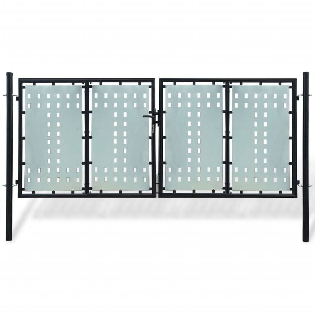 vidaXL Schwarzes Einzeltor für Zäune 300 x 125 cm-5