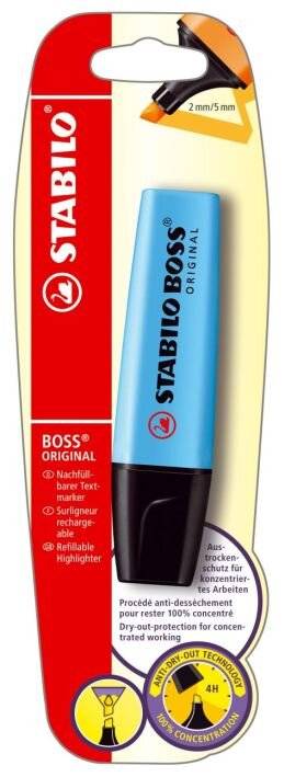 Textmarker Boss Original blau Blisterkarte-0