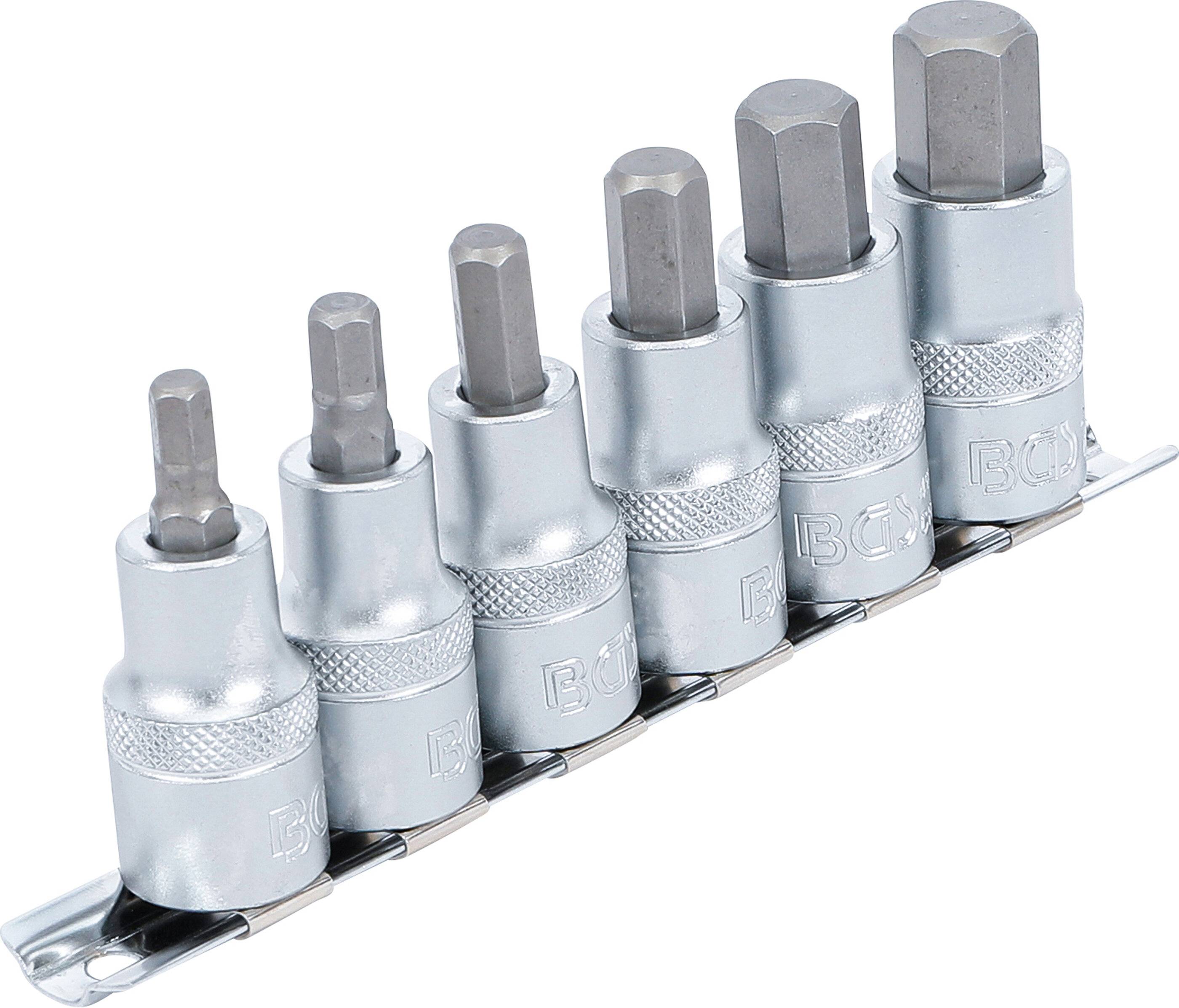 Bit-Einsatz-Satz Antrieb Innenvierkant 12,5 mm (1/2") Innensechskant 6 - 14 mm 6-tlg.-1