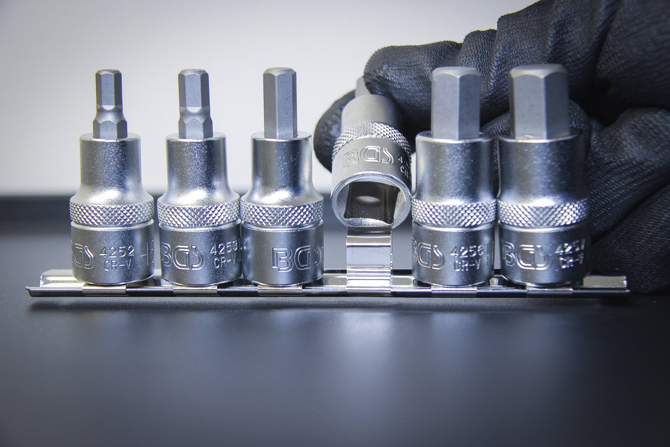 Bit-Einsatz-Satz Antrieb Innenvierkant 12,5 mm (1/2") Innensechskant 6 - 14 mm 6-tlg.-2
