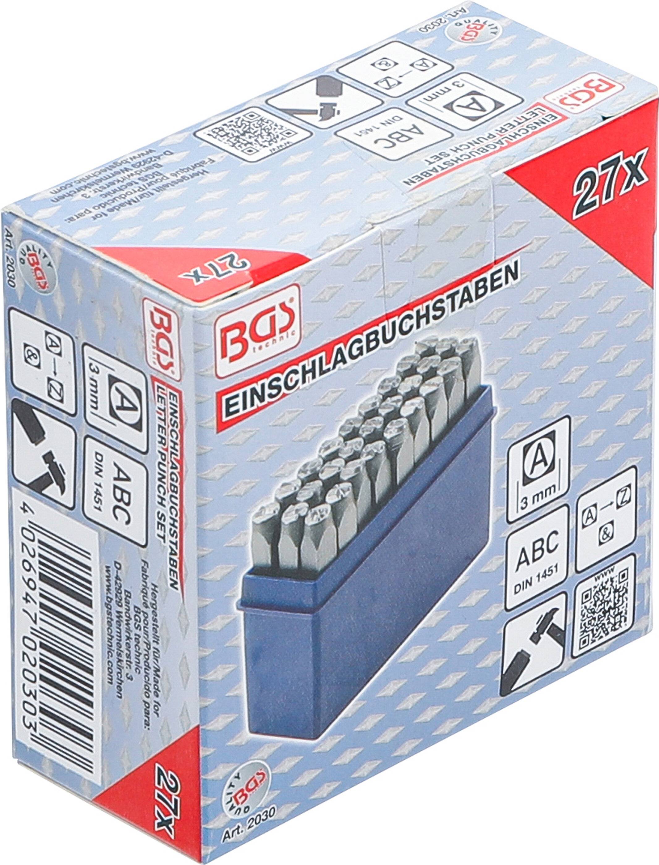 Einschlagbuchstaben 3 mm-4