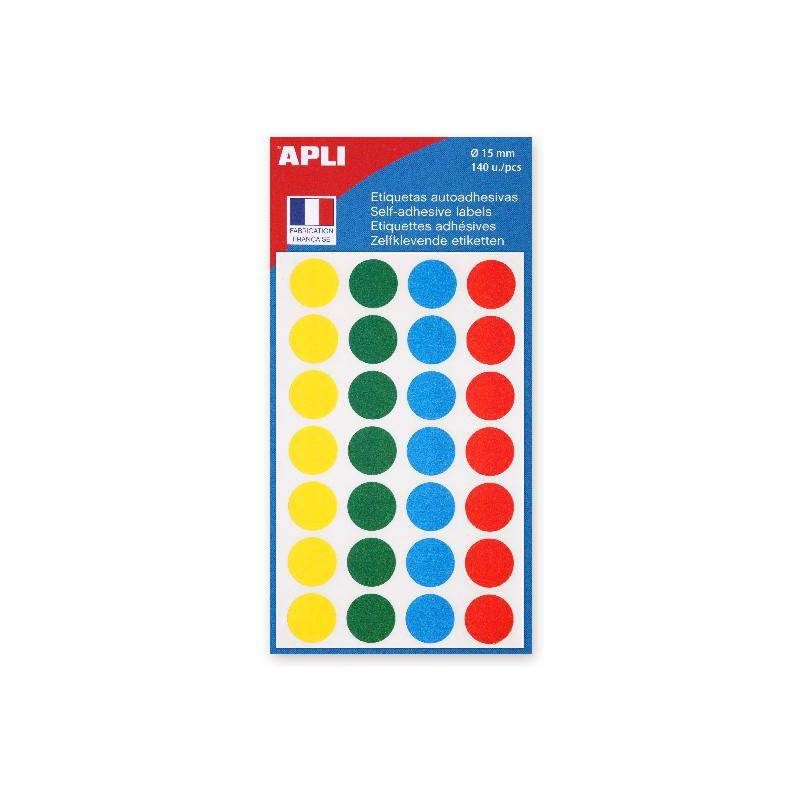 APLI Markierungspunkte, Durchmesser: 15 mm, farbig sortiert-0