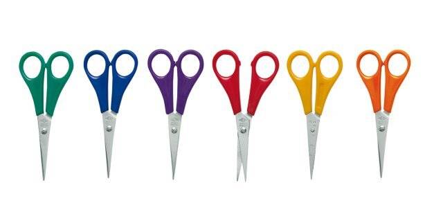 Bastelschere spitz 13cm farbig sortiert-1