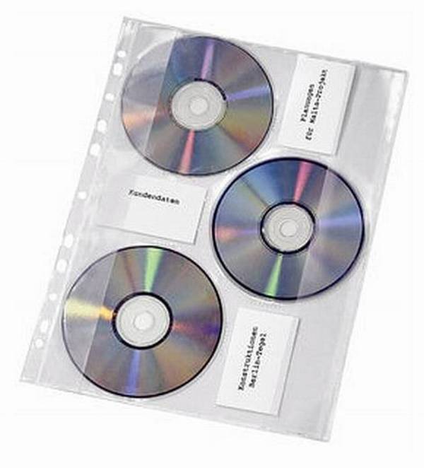 Veloflex CD/DVD Hülle 4359000 für DIN A4 PVC glasklar 10 St./Pack.
