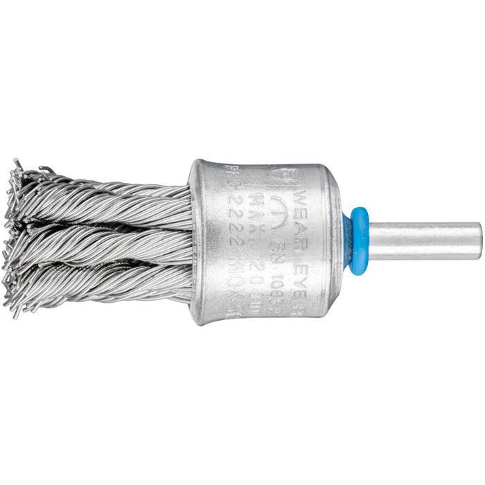 Pinselbürste - PFERD - mit Schaft, gezopft - Edelstahl - Zopfanzahl 6 - 12 - Bezeichnung PBG 2323/6 INOX 0,60 - Bürsten--0