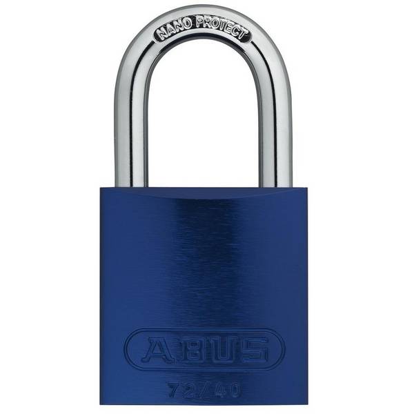 ABUS Vorhangschloss Aluminium 72/40, blau, Bügelhöhe 27mm, 39x74x19mm, 2 Schlüssel