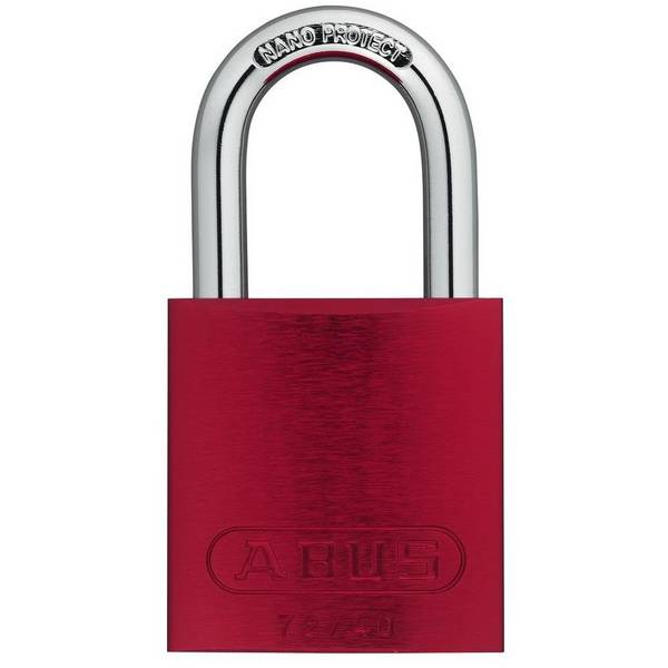 ABUS Vorhangschloss Aluminium 72/40, rot, Bügelhöhe 27mm, 39x74x19mm, 2 Schlüssel