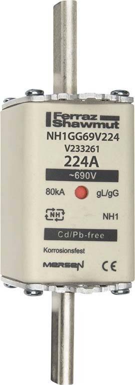 3 Stk. Mersen Sicherungseinsatz NH gG NH1GG69V224