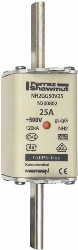 3 Stk. Mersen Sicherungseinsatz NH gG NH2GG50V25