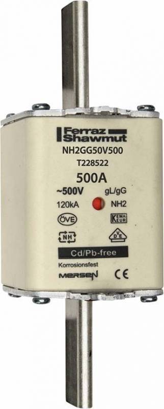 3 Stk. Mersen Sicherungseinsatz NH gG NH2GG50V500-0
