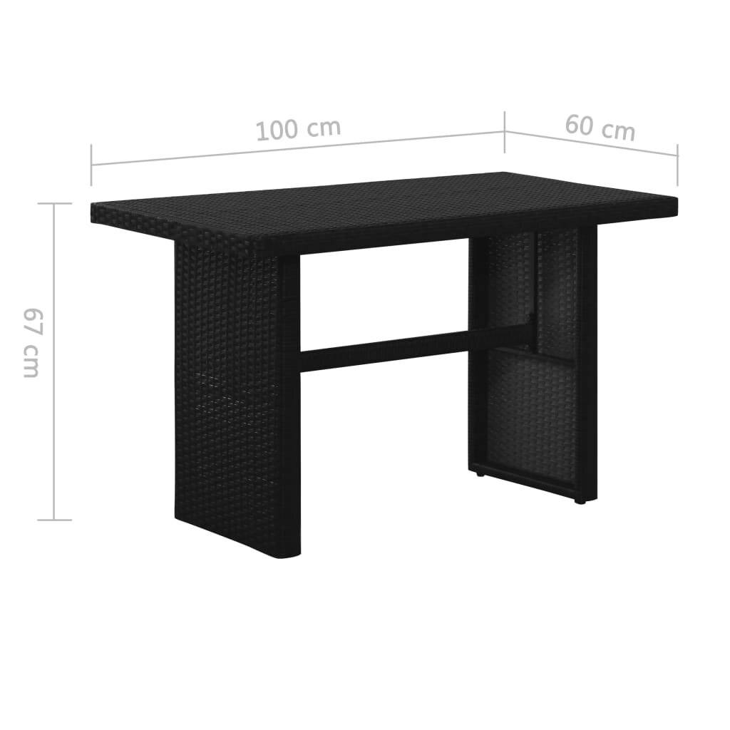 3-tlg. Garten-Lounge-Set mit Auflagen Poly Rattan Schwarz-6