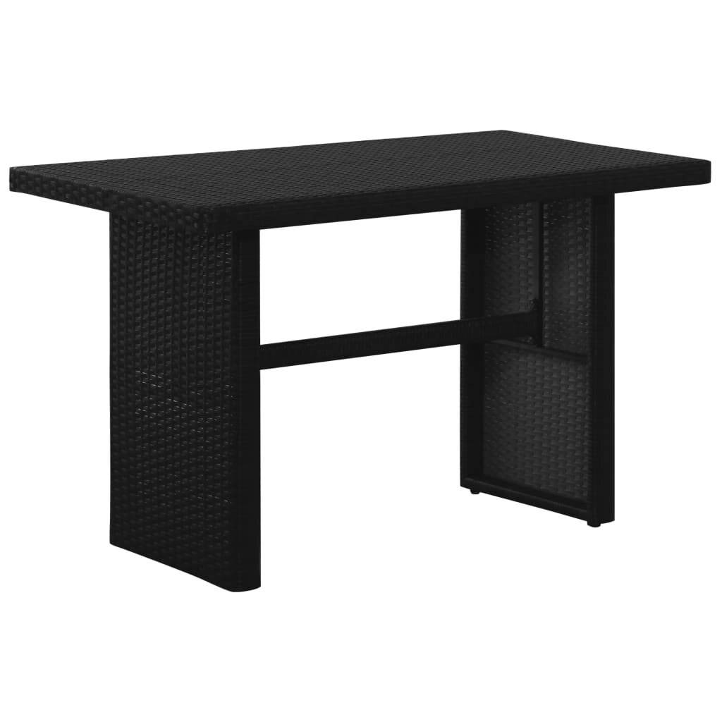 3-tlg. Garten-Lounge-Set mit Auflagen Poly Rattan Schwarz-4