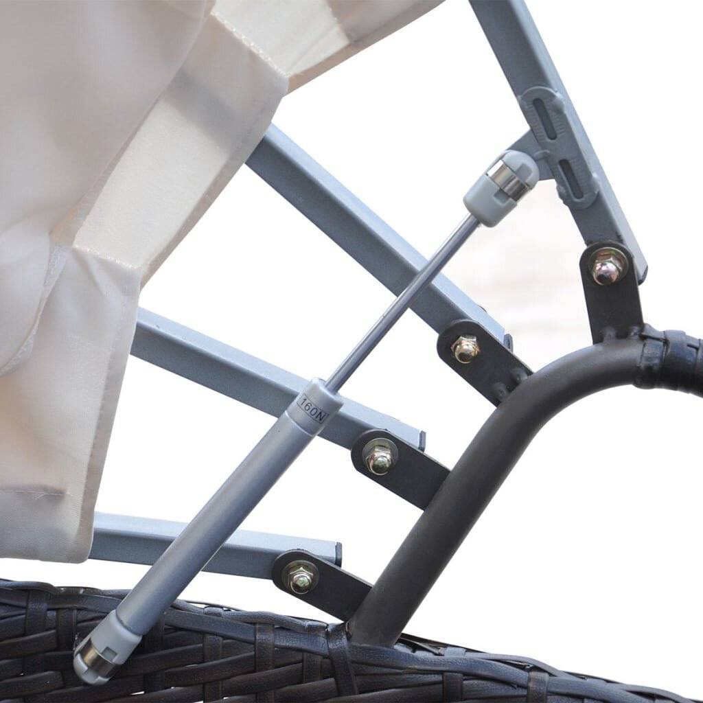 Garten-Sonneninsel mit Sonnendach Poly Rattan Braun-3