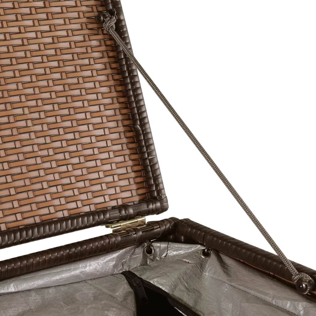 vidaXL Garden-Auflagenbox Braun 150x100x100 cm Poly Rattan-5