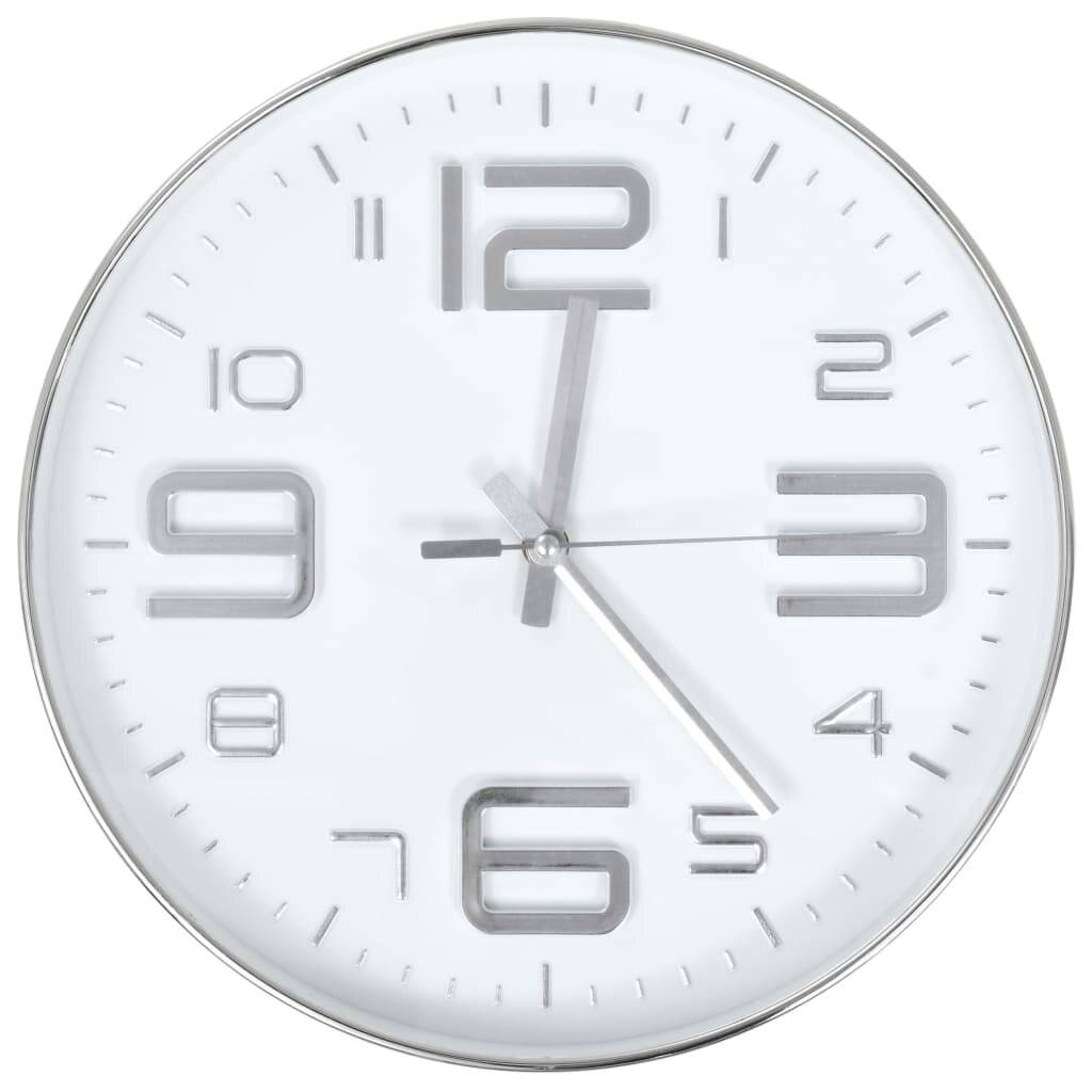 vidaXL Wanduhr 30 cm Silbern-5