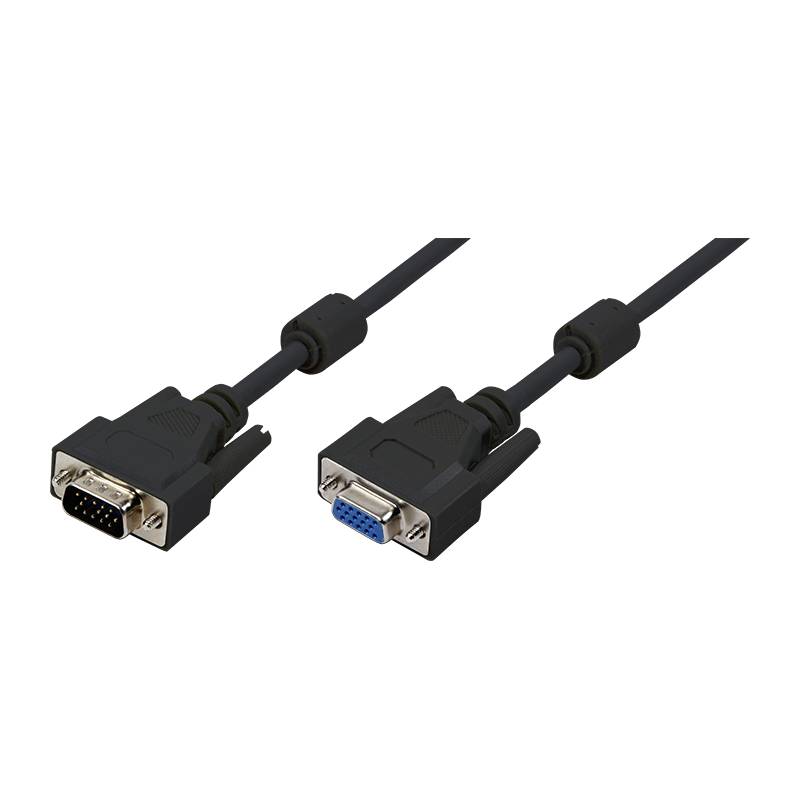 LogiLink 5m VGA, 5 m, VGA (D-Sub), VGA (D-Sub), Schwarz, Männlich/Weiblich, RoHS-0