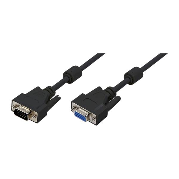 LogiLink 5m VGA, 5 m, VGA (D-Sub), VGA (D-Sub), Schwarz, Männlich/Weiblich, RoHS