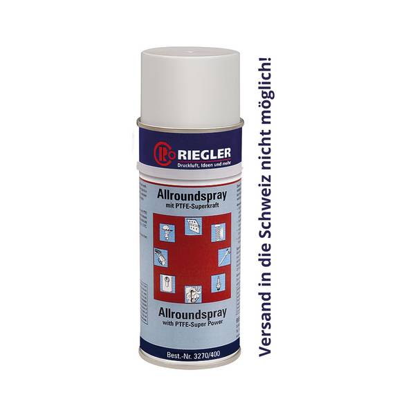 RIEGLER Allroundspray, PTFE-haltig, Korrosionsschutz, Reinigung, Wasserverdrängung, Schmierung, Konservierung, 400 ml PT