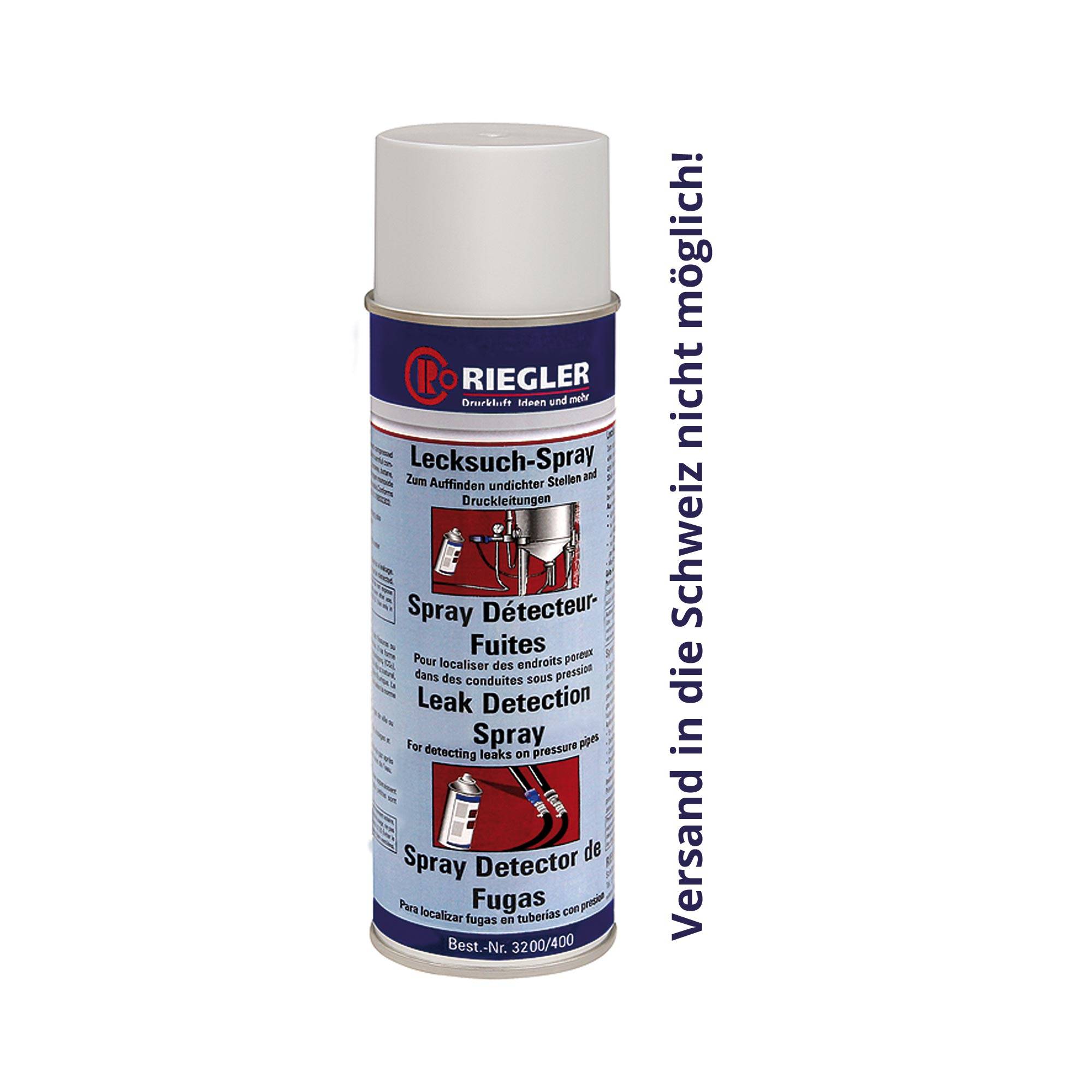 RIEGLER Lecksuch-Spray, DVGW-Zulassung, nicht brennbar, wirkt antikorrosiv, 400 ml. Spürt schnell, bequem und sicher Ri-0