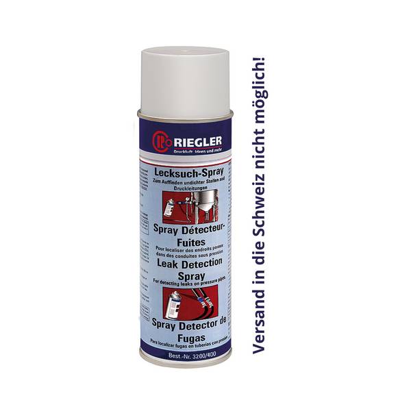 RIEGLER Lecksuch-Spray, DVGW-Zulassung, nicht brennbar, wirkt antikorrosiv, 400 ml.  Spürt schnell, bequem und sicher Ri