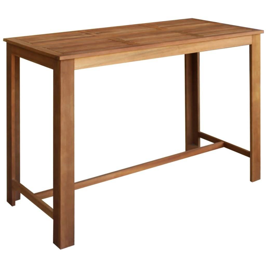 Bartisch und Hocker-Set 7-tlg. Akazienholz Massiv-1