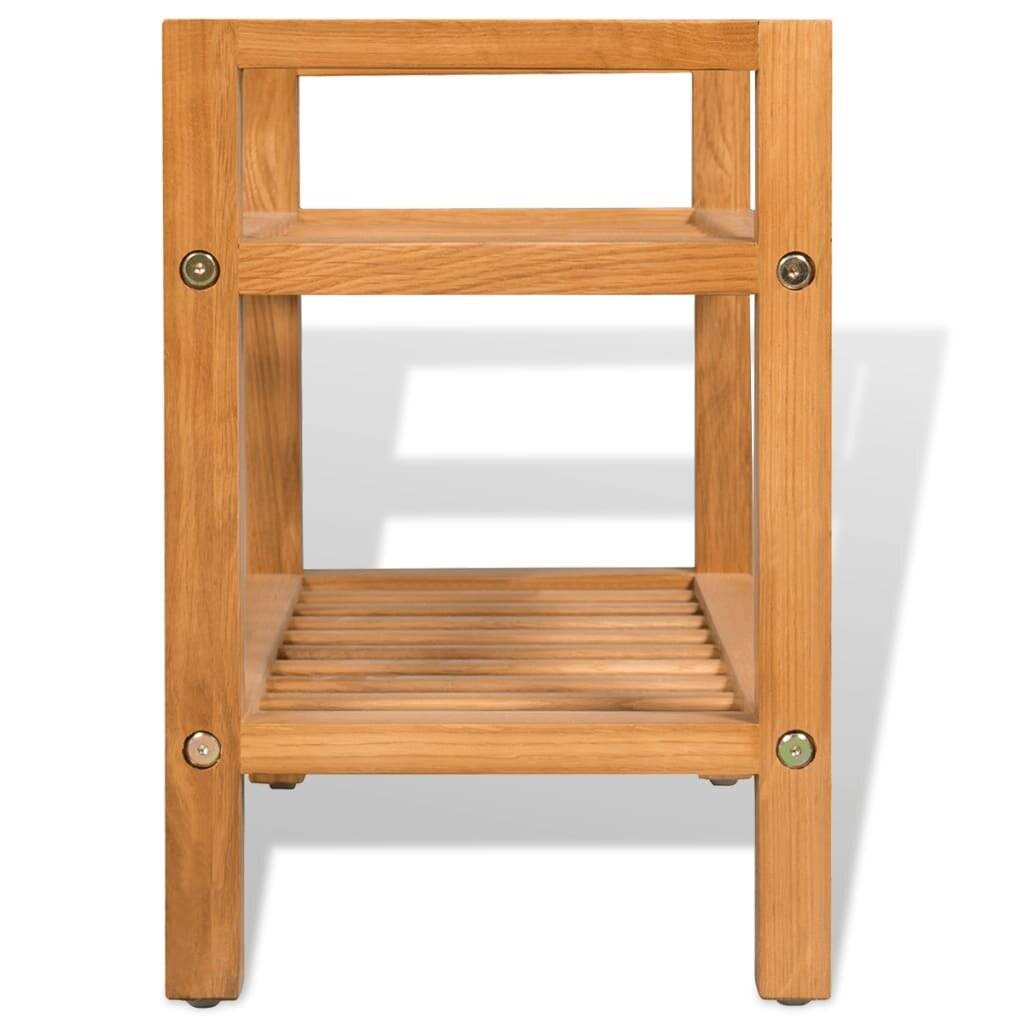 Schuhregal mit 2 Etagen 49,5 x 27 x 40 cm Massivholz Eiche-2