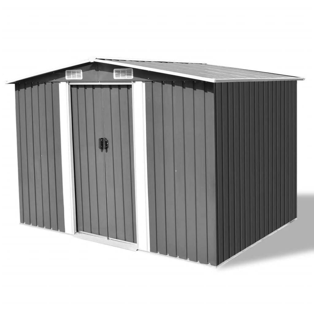 Gartenschuppen Grau Metall 257 x 205 x 178 cm-0