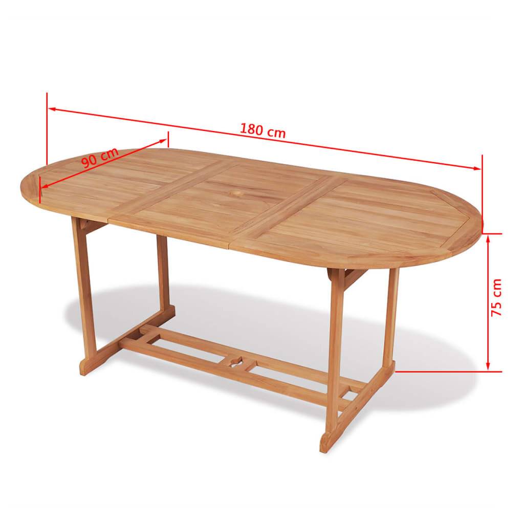 vidaXL Gartentish 180x90x75 cm Teak Massivholz-5