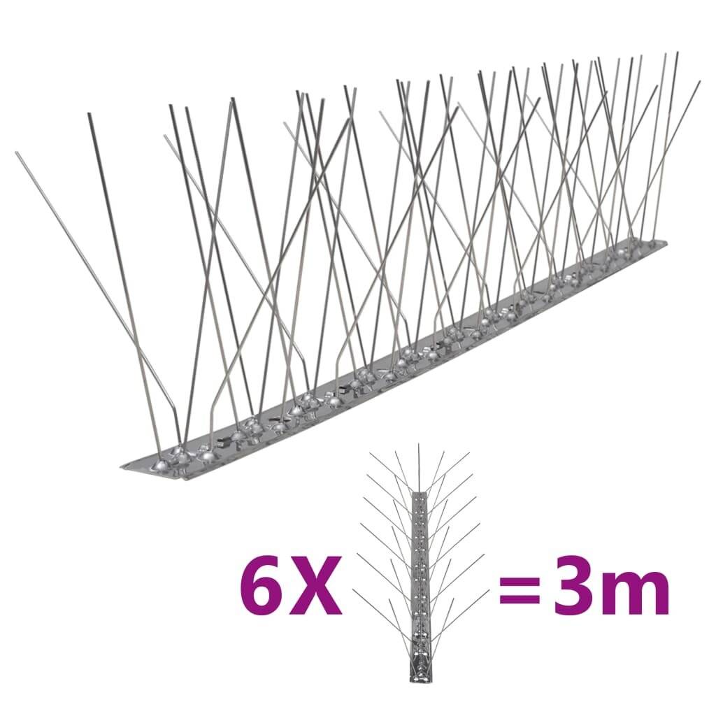 5-reihige Edelstahl Vogel- & Taubenabwehr-Spikes 6er Set-5