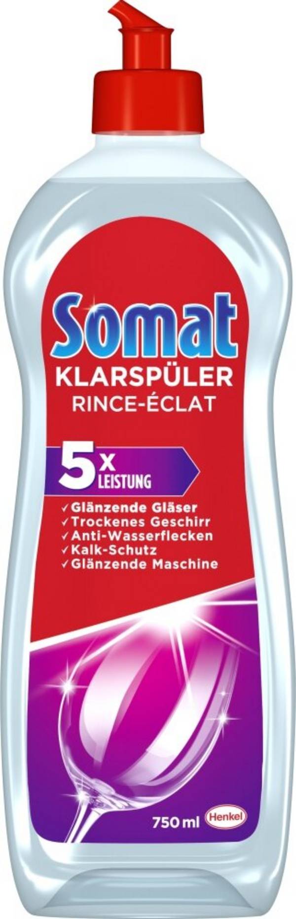 SOMAT Klarspüler 3 x GlanzAktiv, Inhalt: 750 ml, für die Spülmaschinen.