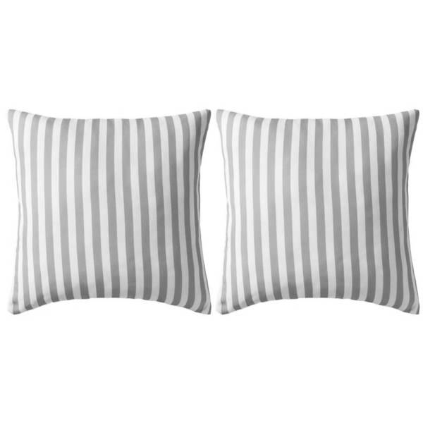 Gartenkissen 2 Stk. Streifenmuster 45 x 45 cm Grau