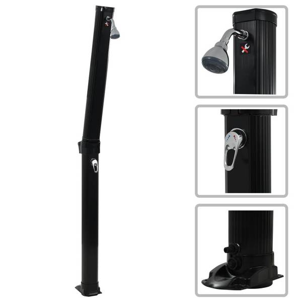 Faltbare Solardusche Schwarz 23 L 214 cm