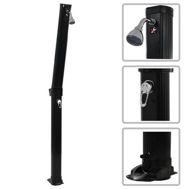 Faltbare Solardusche Schwarz 23 L 214 cm