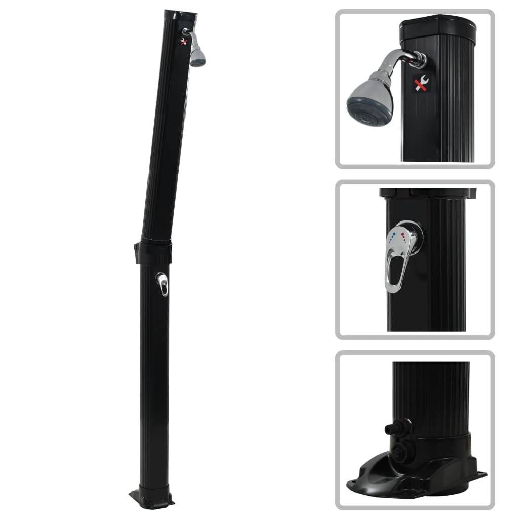 Faltbare Solardusche Schwarz 23 L 214 cm-0