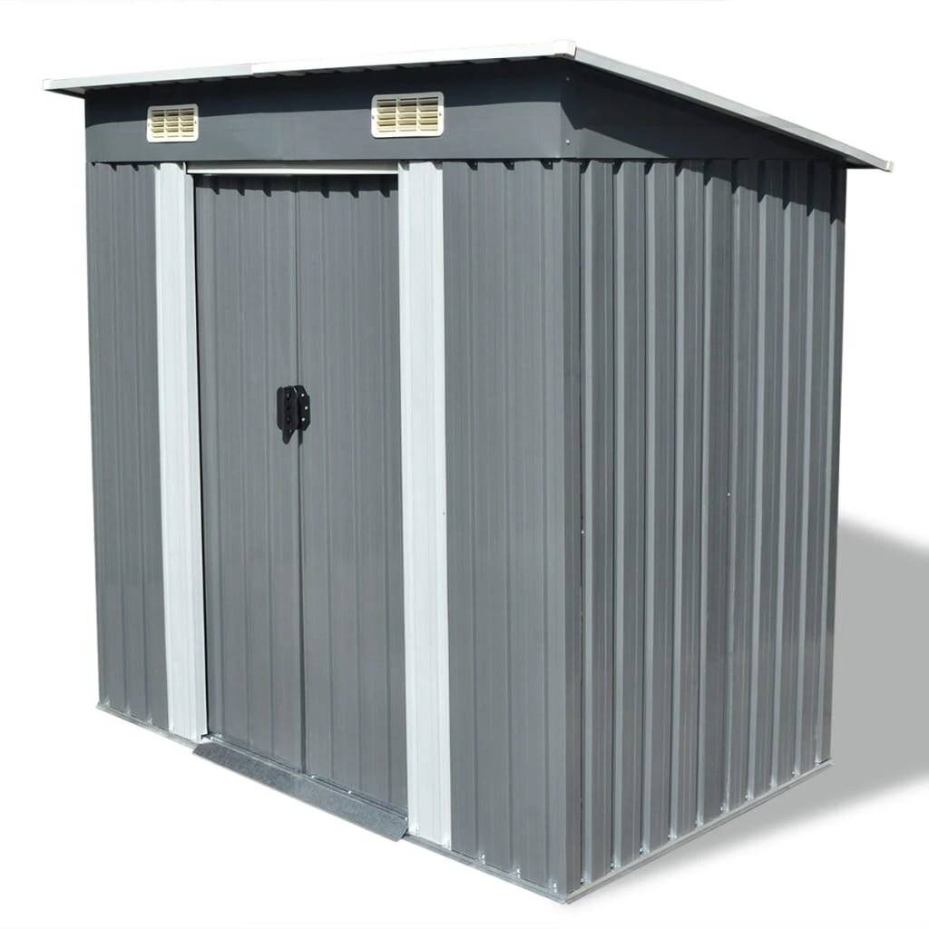 Gartenschuppen Grau Metall-0