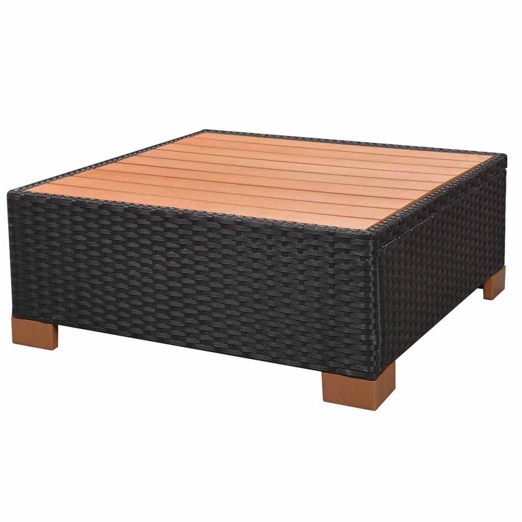 Symbolbild für 8-tlg. Garten-Lounge-Set mit Auflagen Poly Rattan Schwarz