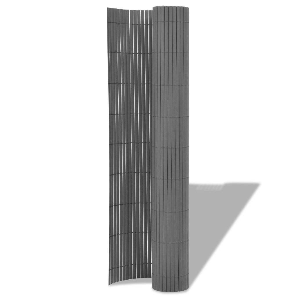 Gartenzaun Doppelseitig 90 x 500 cm Grau-1